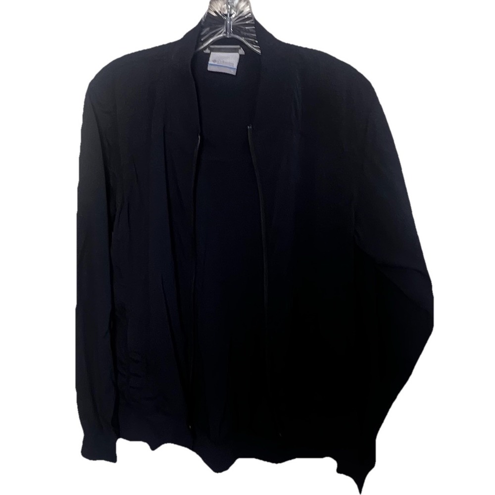 Columbia Black Rain Jacket Windbreaker Size Medium Packable Lightweight Pockets